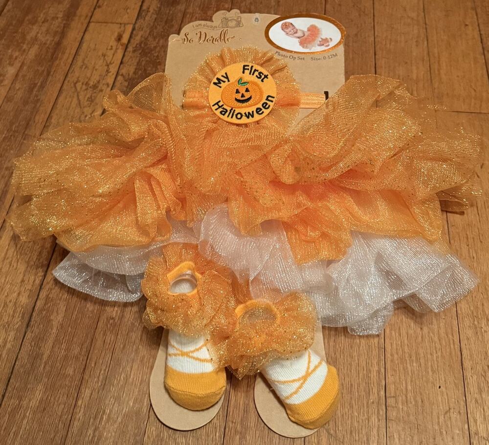 So Dorable My 1st Halloween Photo Op Outfit Girls Newborn Tutu Skirt Cute NEW